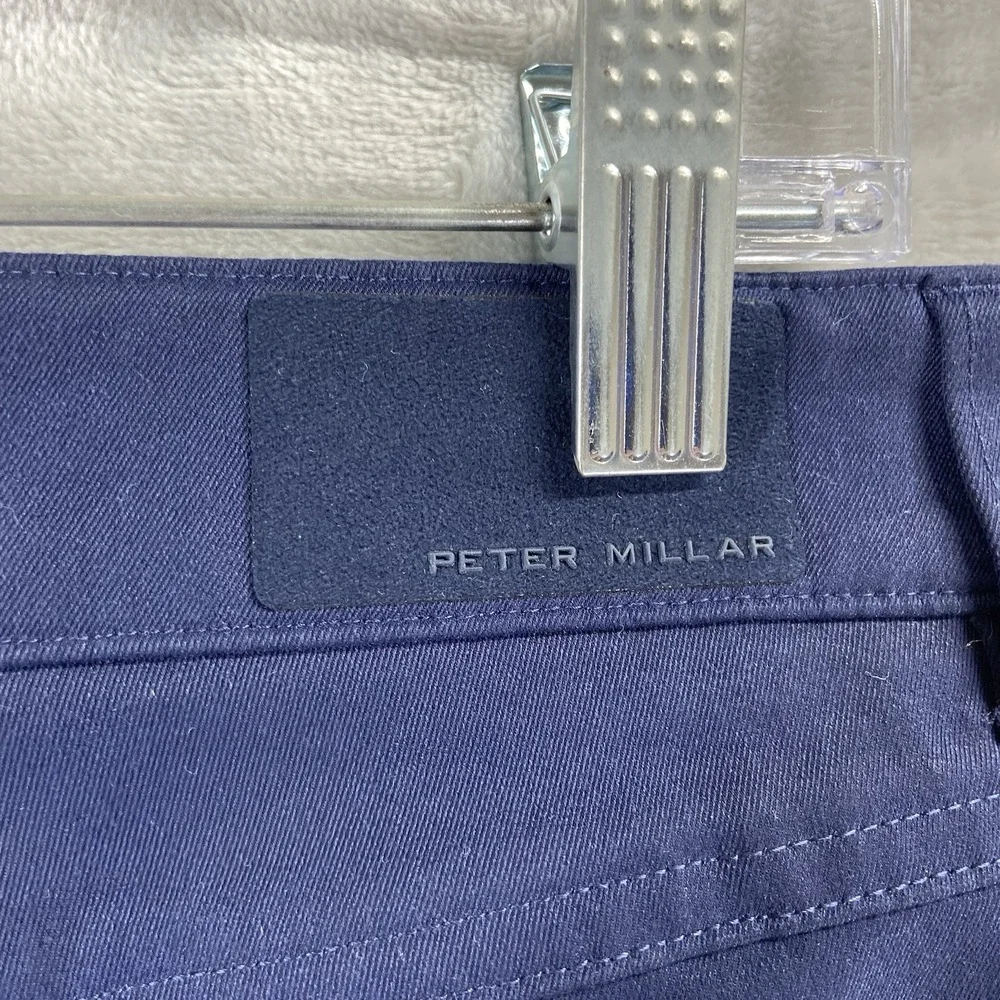 Peter Millar Pants Mens 34x32 Chino EB66 Classic Tapered Fit 5-Pocket Golf Blue